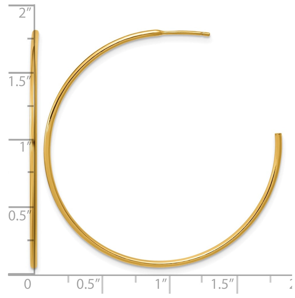 1/20 14K Gold Filled 1.30 x 45mm Post Hoop Earrings