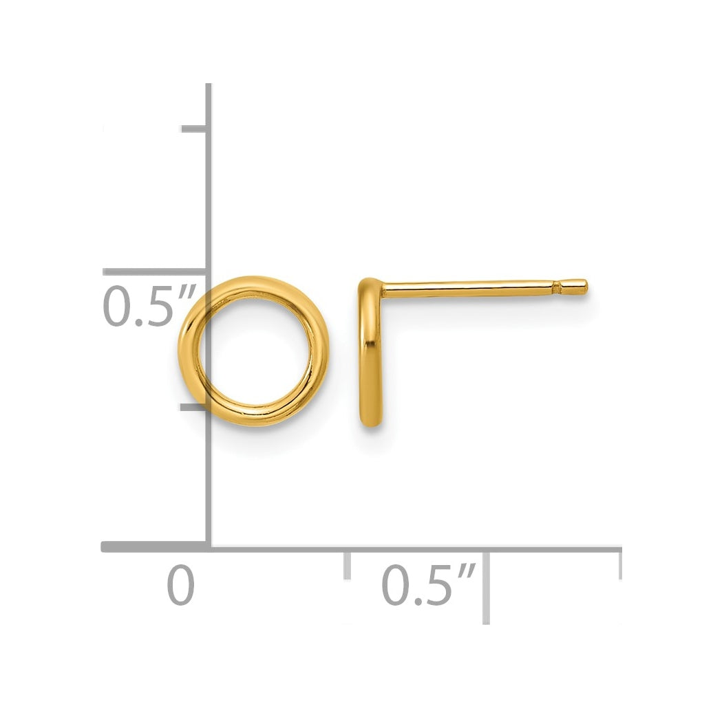 1/20 14K Gold Filled 7mm Open Circle Post Earrings
