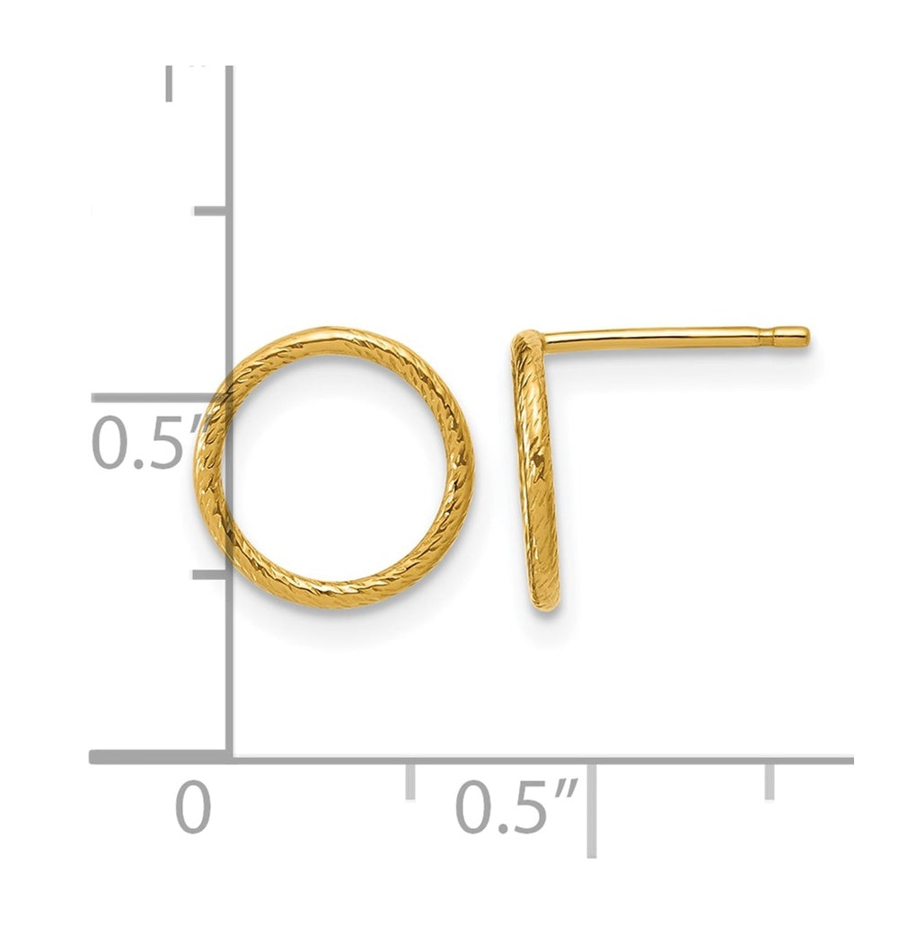 1/20 14K Gold Filled Sparkle 10mm Open Circle Post Earrings