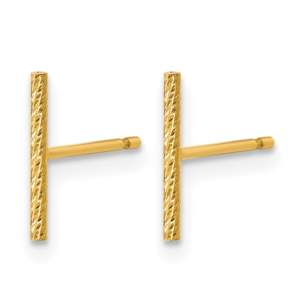 1/20 14K Gold Filled Sparkle 10mm Bar Post Earrings