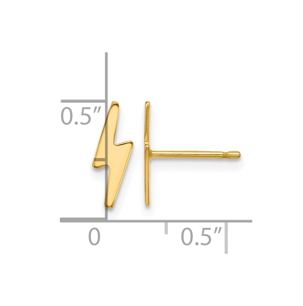 1/20 14K Gold Filled 3.5 x 11.4mm Lightning Bolt Post Earrings