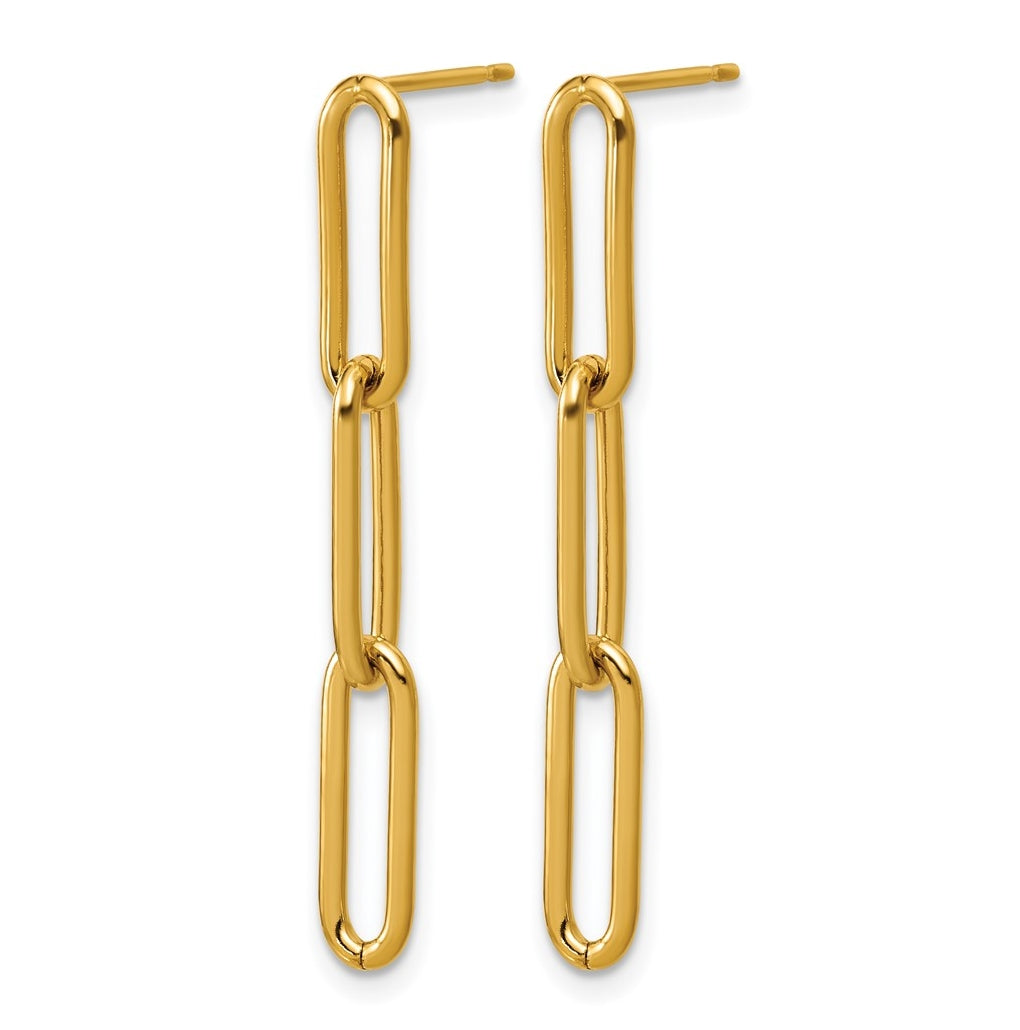 1/20 14K Gold Filled Paperclip Link Post Dangle Earrings