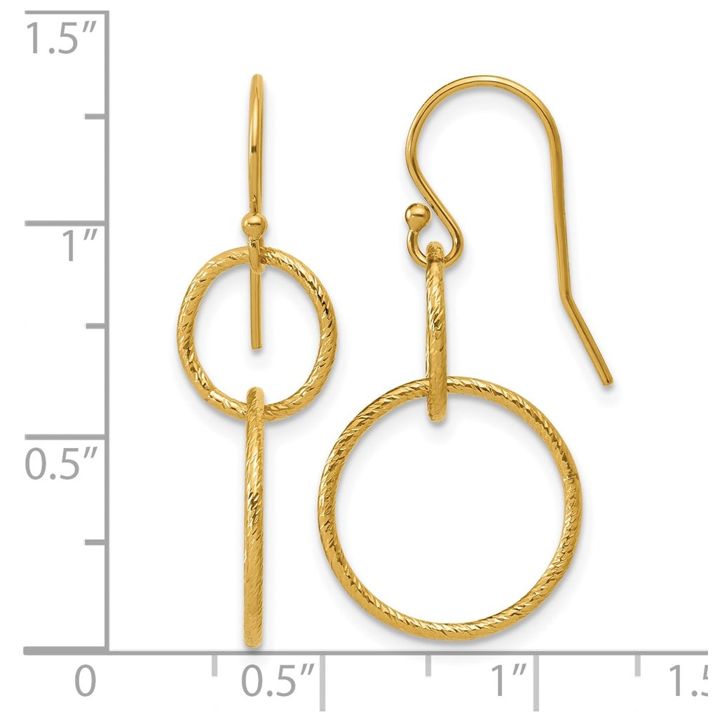 1/20 14K Gold Filled Sparkle Interlocking Circles Dangle Earrings