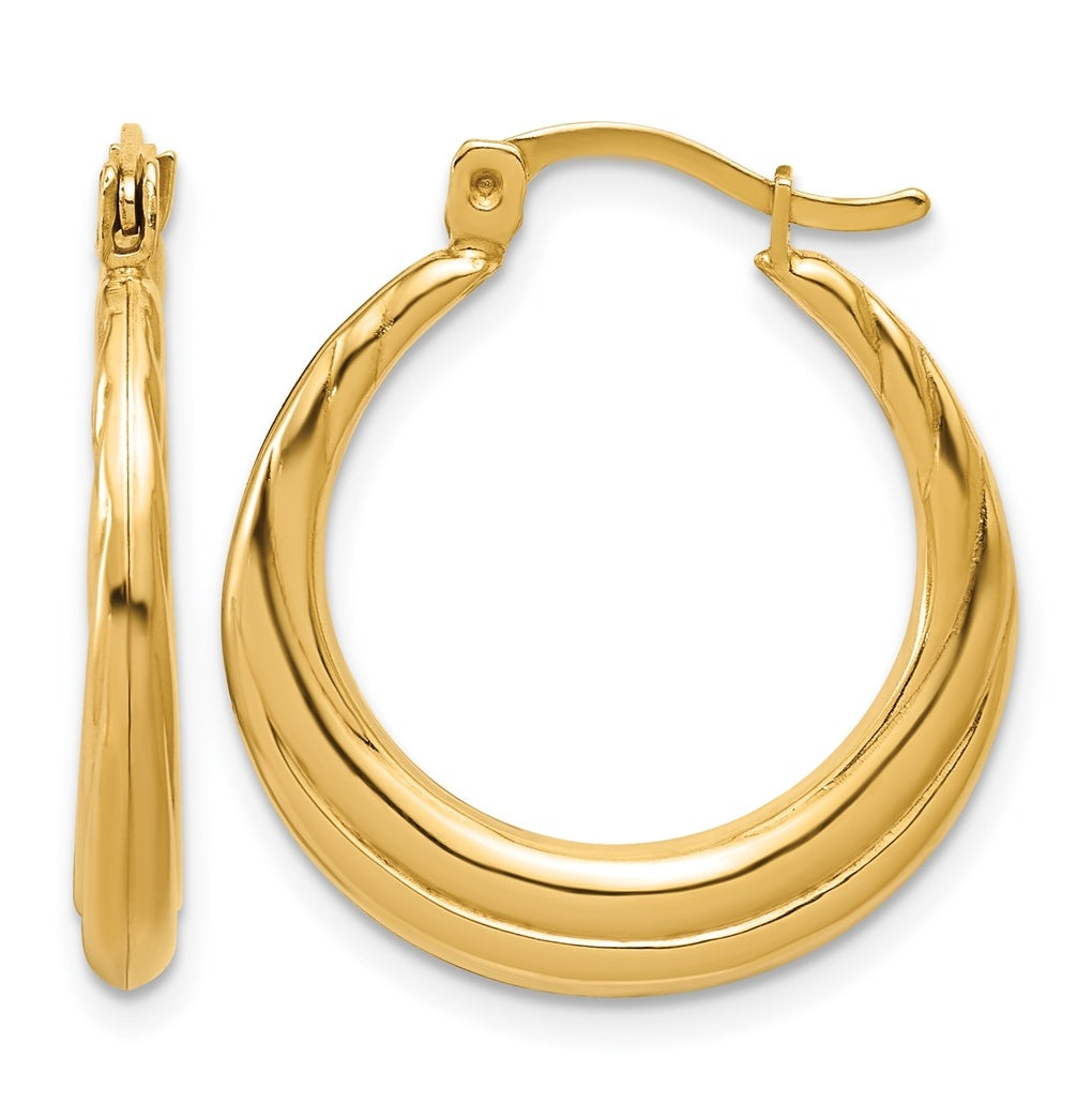 1/20 14K Gold Filled Twisted Graduated Hoop Earrings