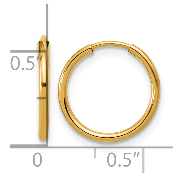 1/20 14K Gold Filled Endless Hoop Earrings