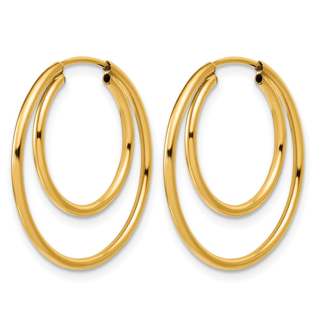 1/20 14K Gold Filled Double Endless Hoop Earrings