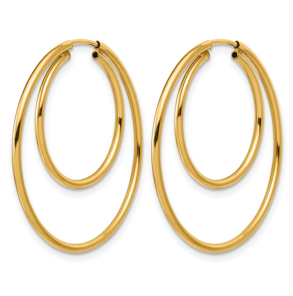 1/20 14K Gold Filled Double Endless Hoop Earrings