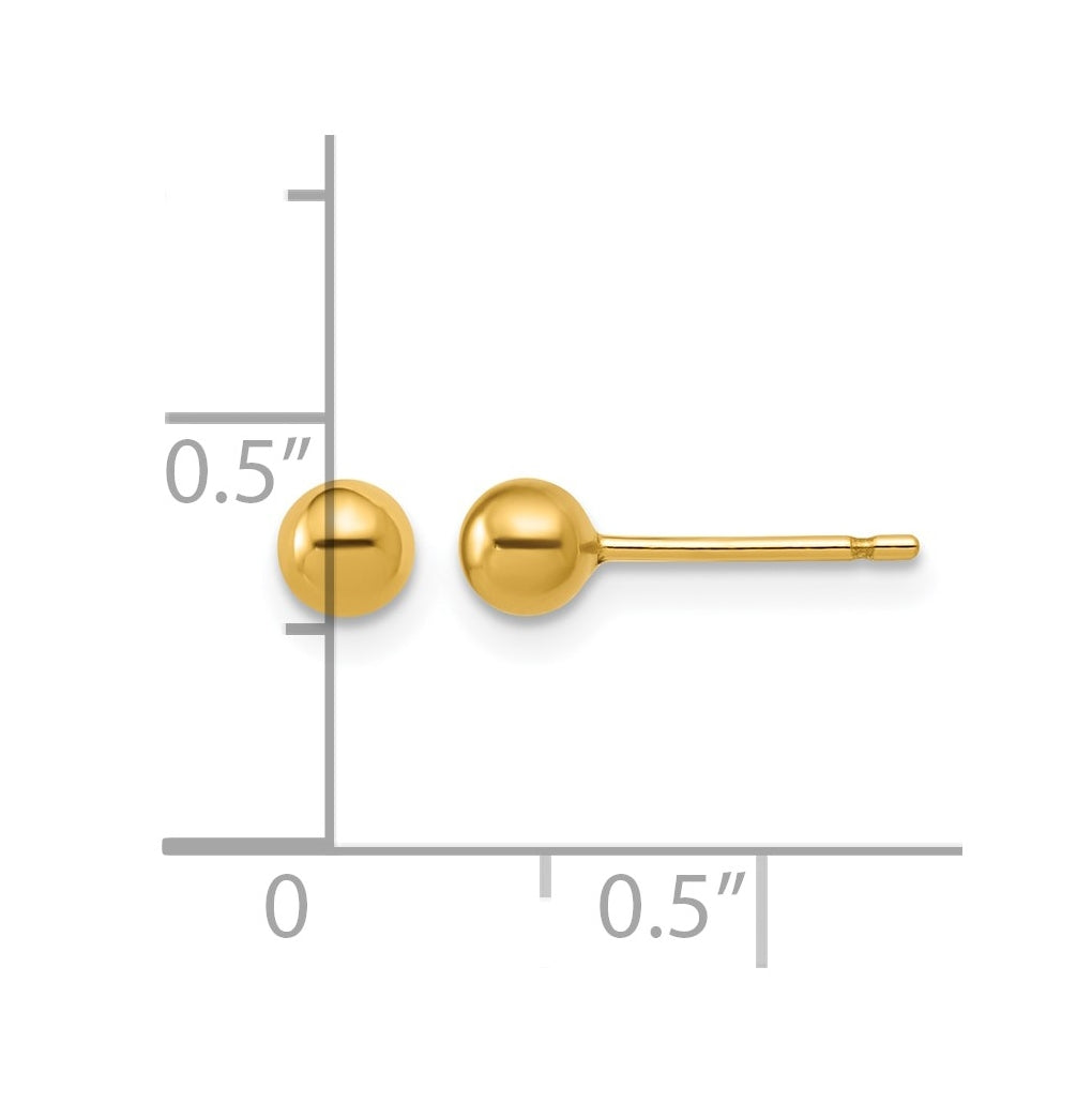 1/20 14K Gold Filled 4mm Ball Post Earrings