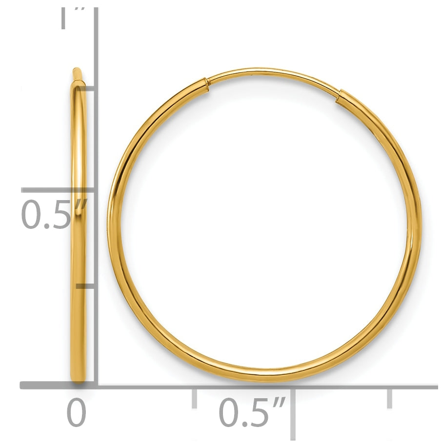 1/20 14K Gold Filled Endless Hoop Earrings