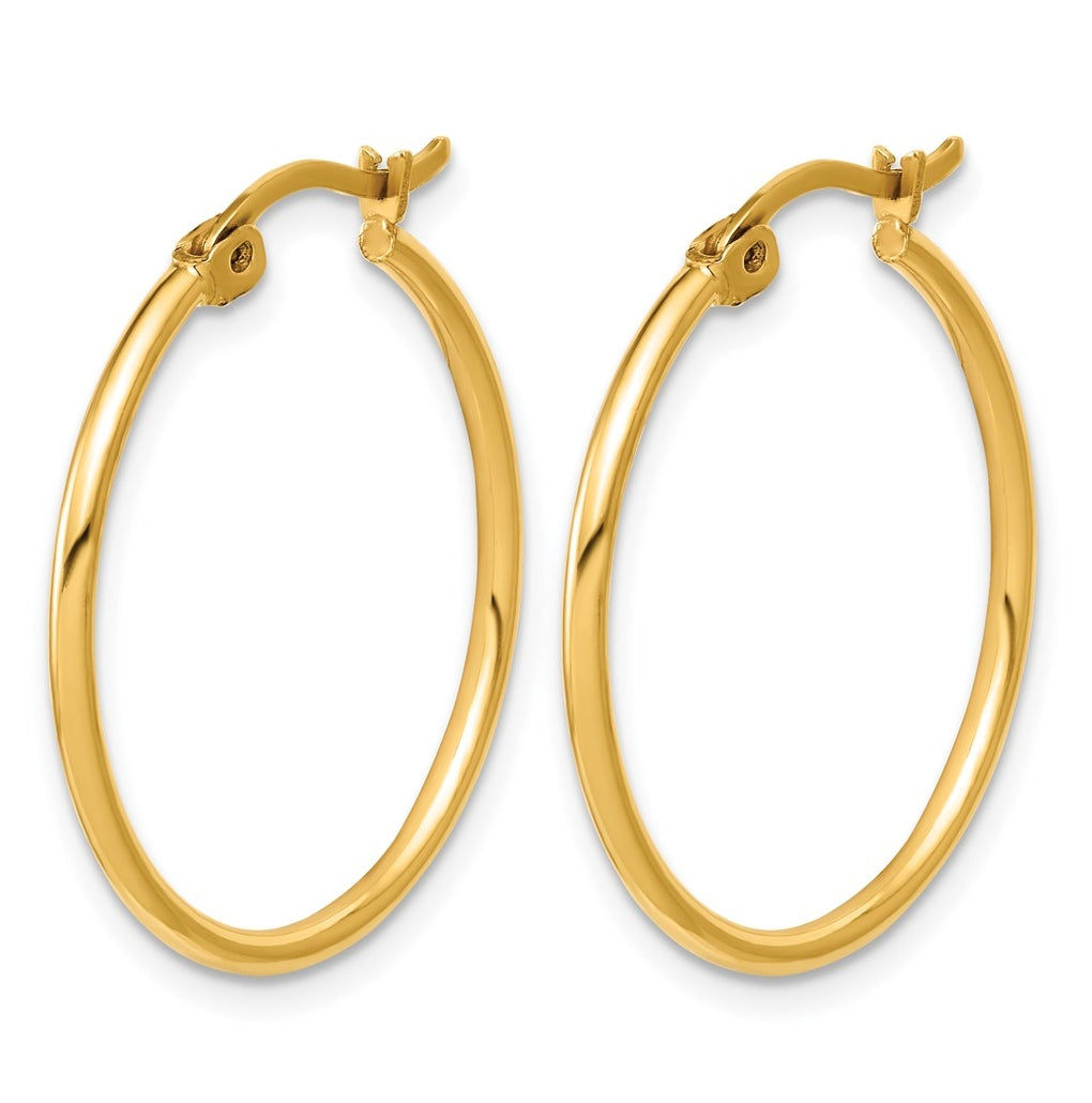 1/20 14K Gold Filled 1.5x25mm Round Tube Hoop Earrings