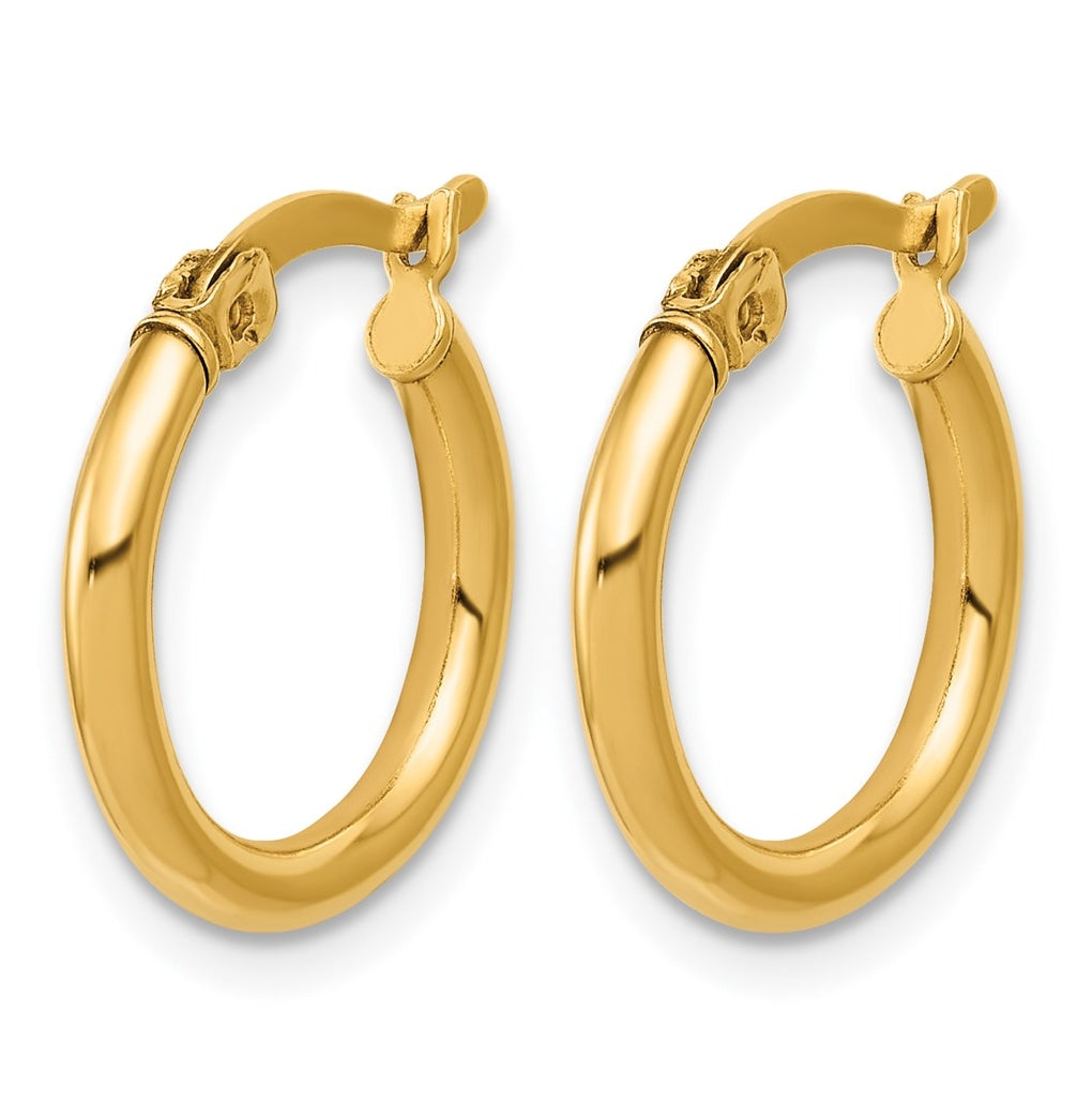 1/20 14K Gold Filled 2x15mm Round Tube Hoop Earrings
