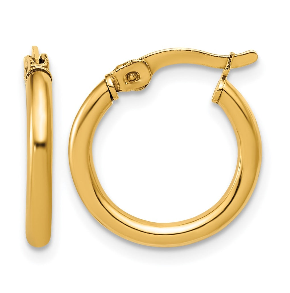 1/20 14K Gold Filled 2x15mm Round Tube Hoop Earrings