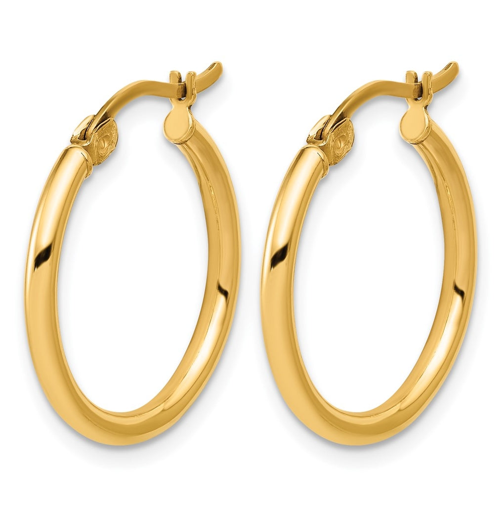 1/20 14K Gold Filled 2x20mm Round Tube Hoop Earrings