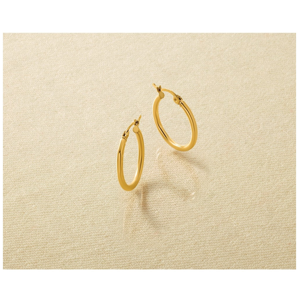 1/20 14K Gold Filled 2x20mm Round Tube Hoop Earrings