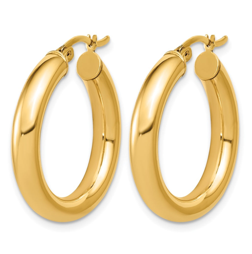 1/20 14K Gold Filled 4x25mm Round Tube Hoop Earrings