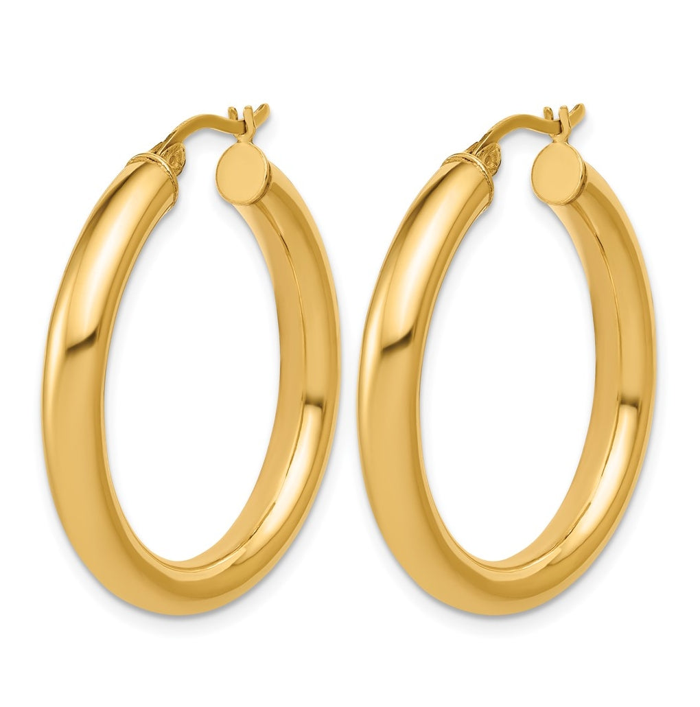 1/20 14K Gold Filled 4x30mm Round Tube Hoop Earrings