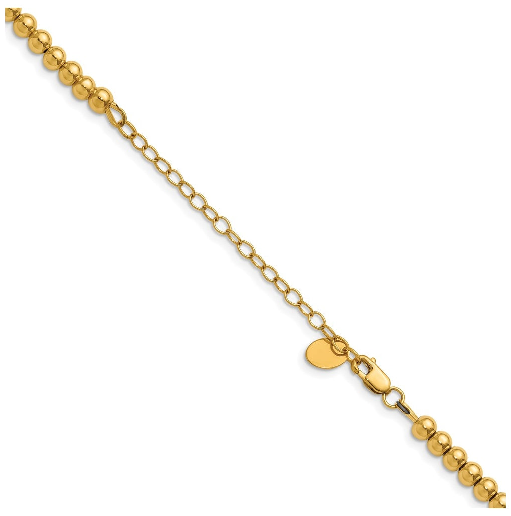 1/20 14K Gold Filled 4.0mm Beaded 16in with 2in ext. Necklace
