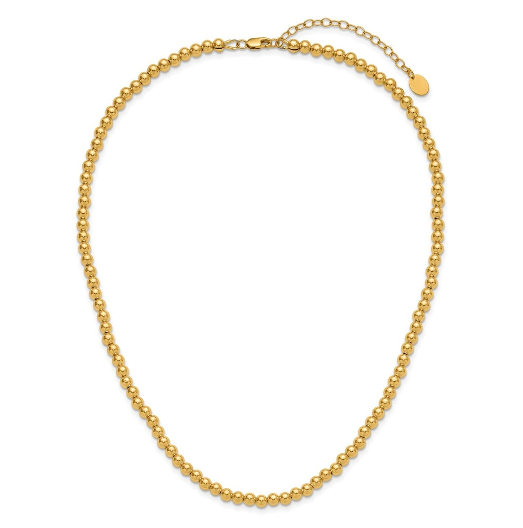 1/20 14K Gold Filled 4.0mm Beaded 16in with 2in ext. Necklace