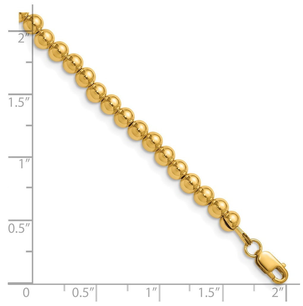 1/20 14K Gold Filled 4.0mm Beaded 16in with 2in ext. Necklace