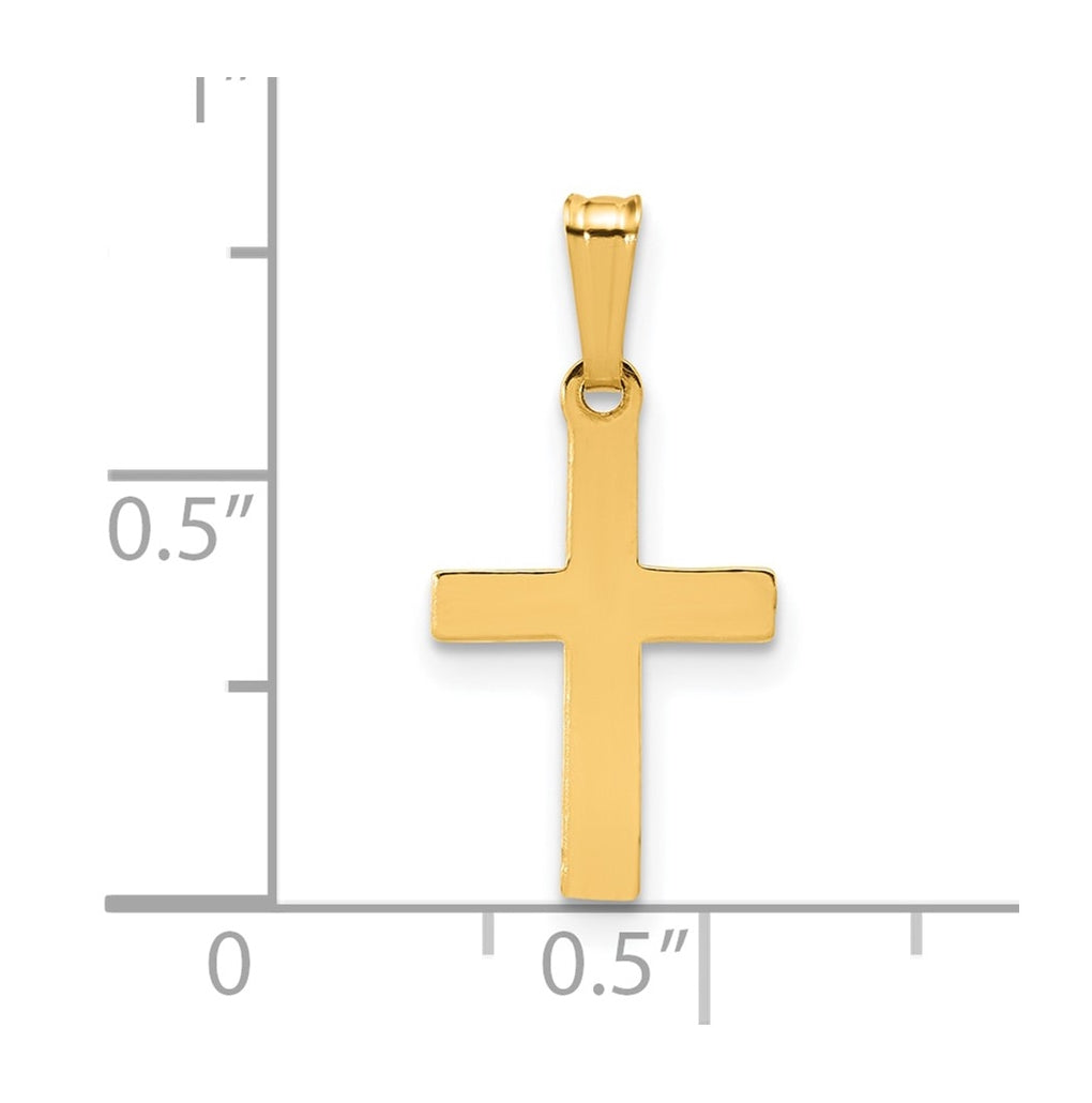 1/20 14K Gold Filled 10 x 16mm Flat Cross Pendant