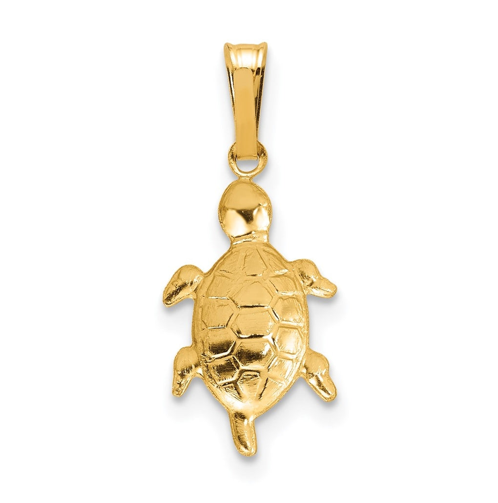 1/20 14K Gold Filled Textured Turtle Pendant