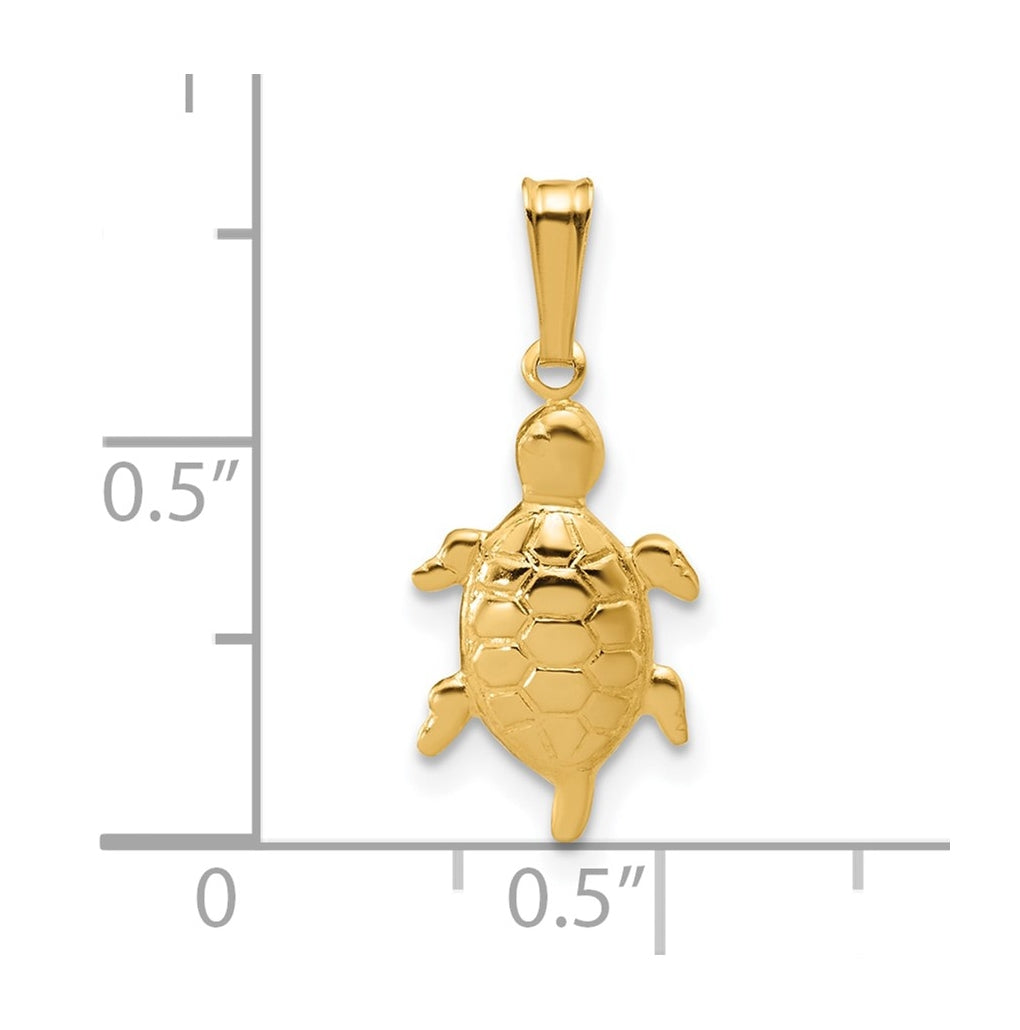 1/20 14K Gold Filled Textured Turtle Pendant