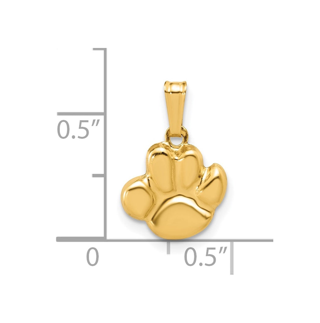 1/20 14K Gold Filled 10mm Pawprint Pendant