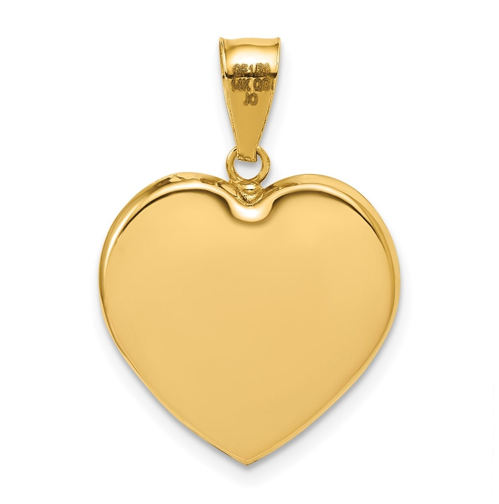 1/20 14K Gold Filled 18mm Indented Heart Pendant