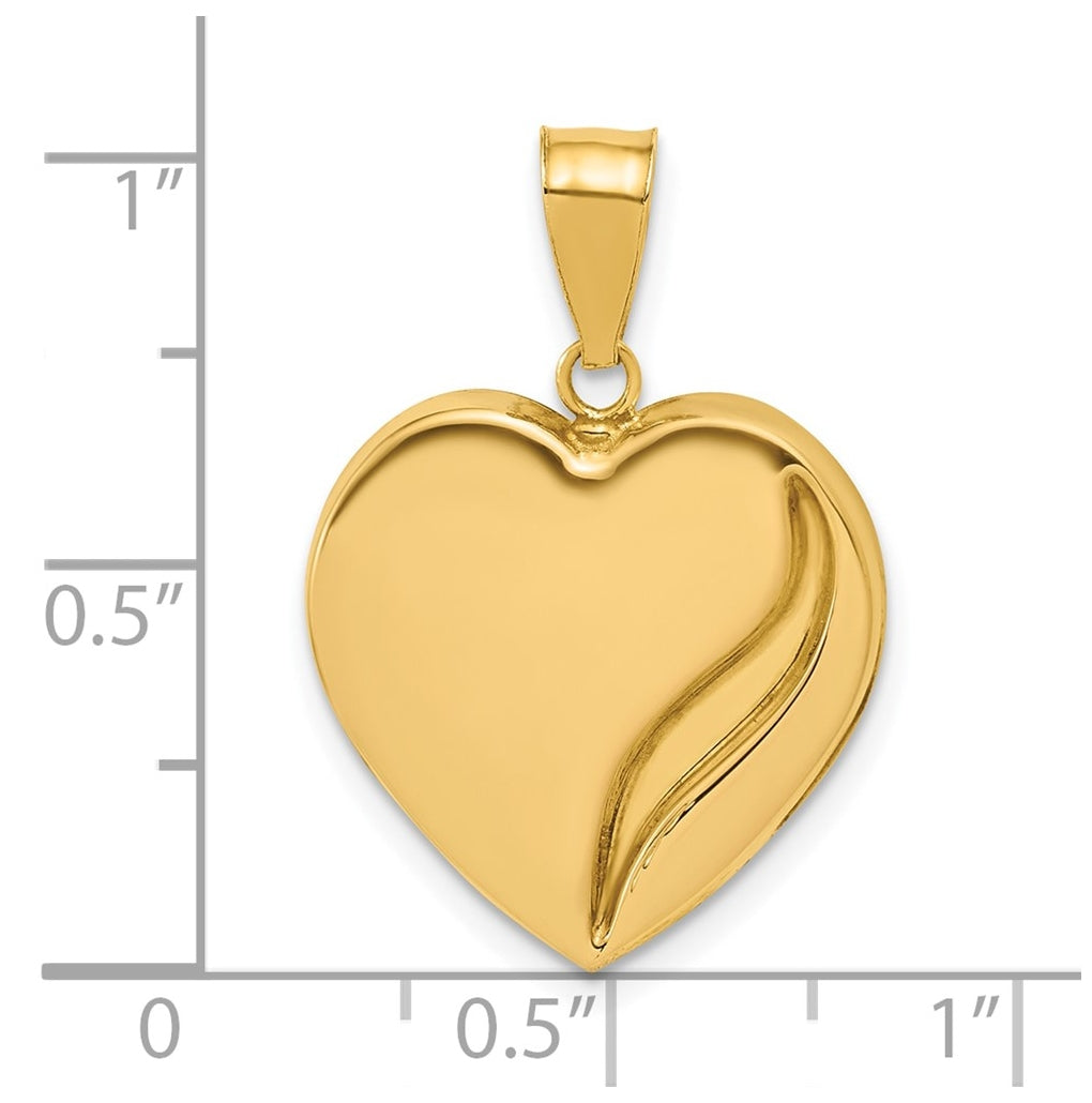 1/20 14K Gold Filled 18mm Indented Heart Pendant – Elegant Jewelry Gift for Birthday, Anniversary, Engagement, Wedding
