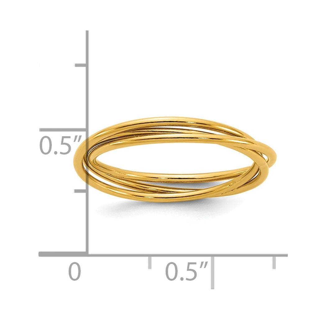 1/20 14K Gold Filled Three 1.0mm Intertwined Rings