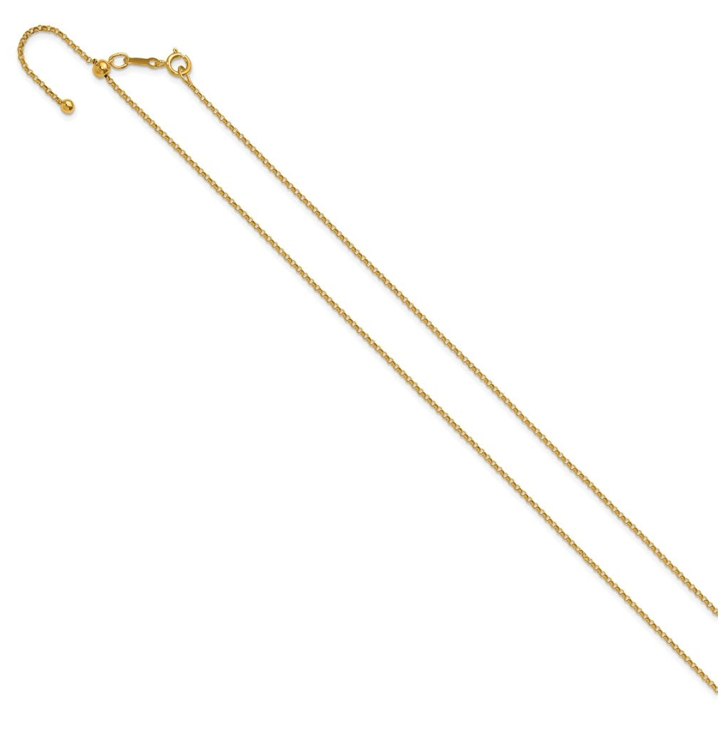 1/20 14K Gold Filled 1.30mm Adjustable Rolo 22in Chain