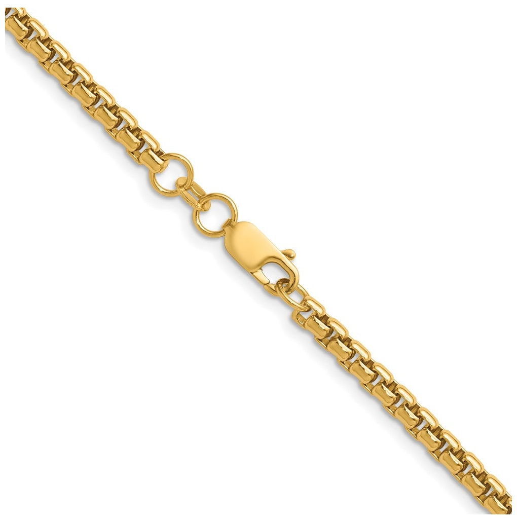 1/20 14K Gold Filled Rnd Venetian Box w/Lobster Clasp Chain