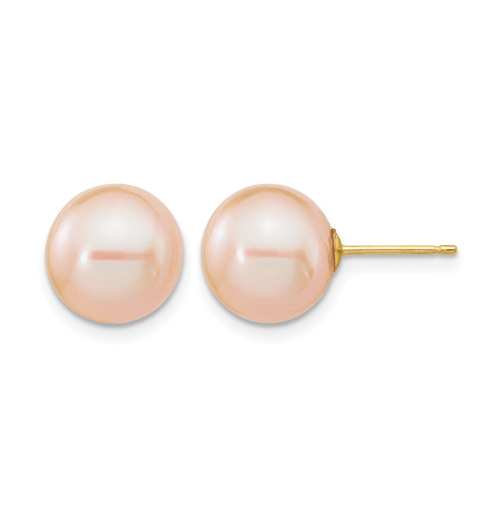 1/20 14K Gold Filled Round FWC Pearl Stud Post Earrings