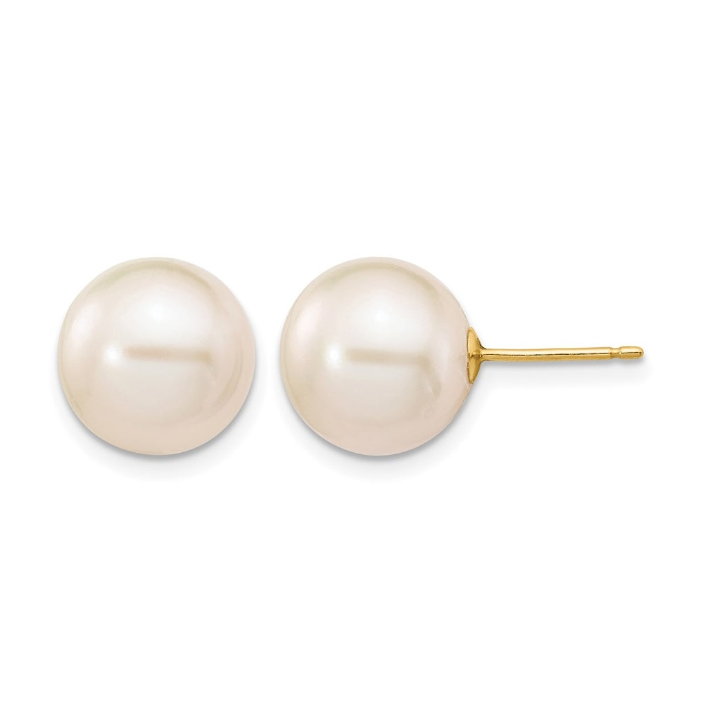 1/20 14K Gold Filled Round FWC Pearl Stud Post Earrings
