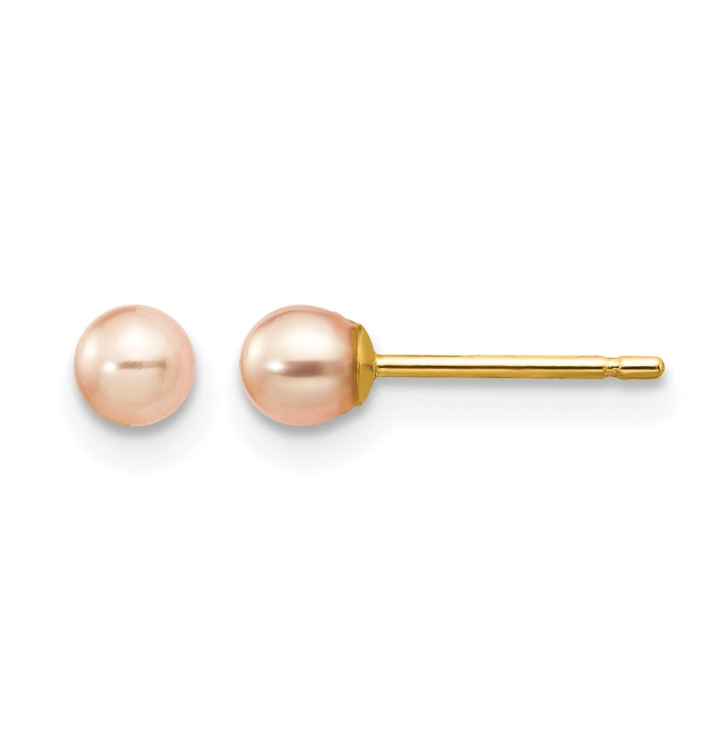 1/20 14K Gold Filled Round FWC Pearl Stud Post Earrings