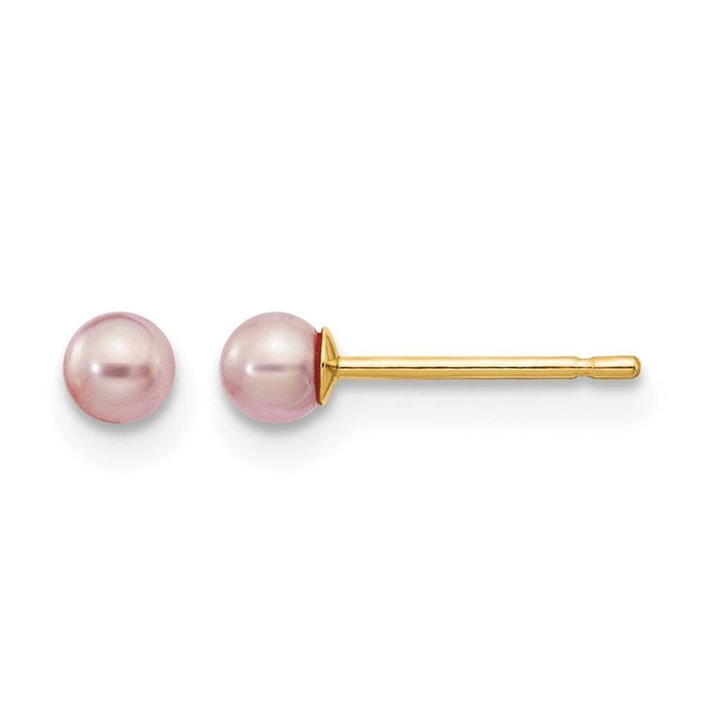 1/20 14K Gold Filled Round FWC Pearl Stud Post Earrings