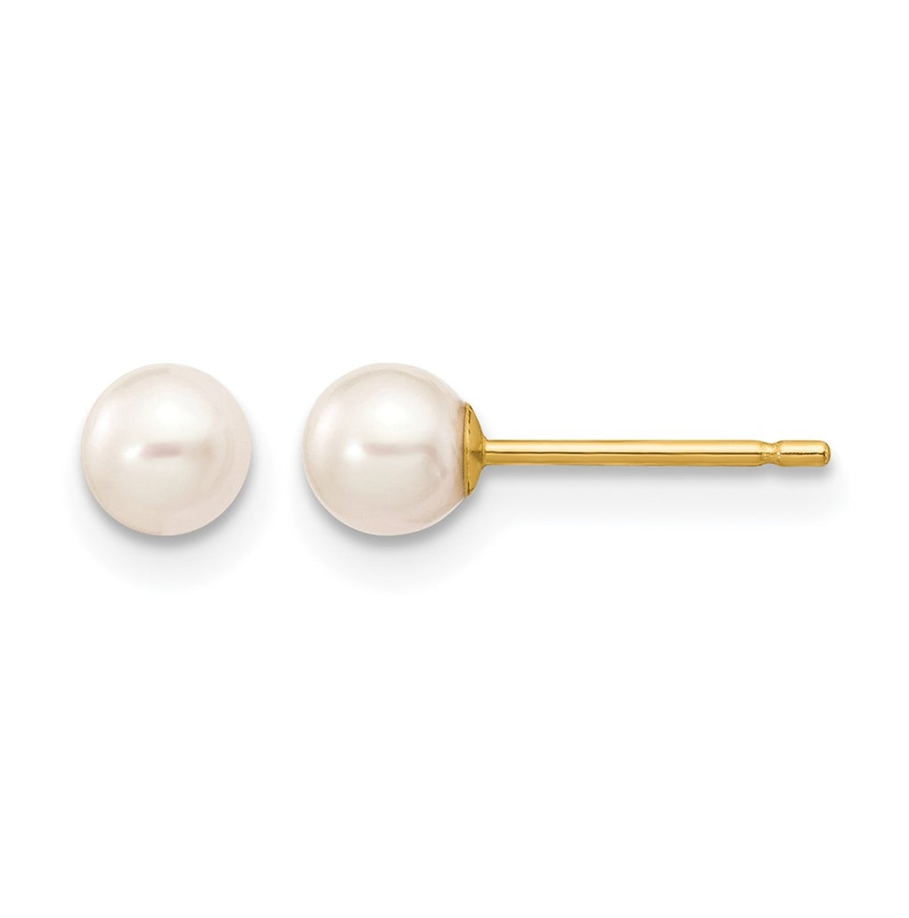 1/20 14K Gold Filled Round FWC Pearl Stud Post Earrings