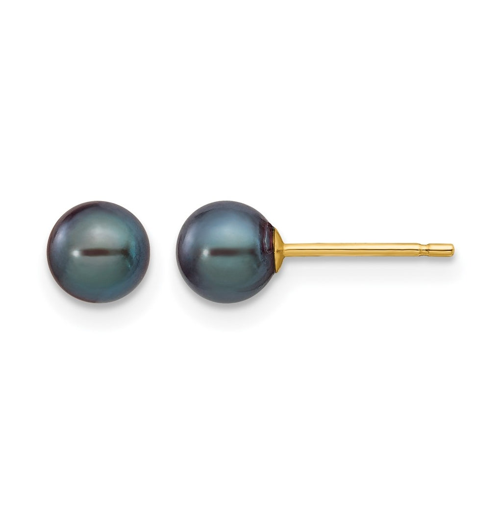 1/20 14K Gold Filled Round FWC Pearl Stud Post Earrings