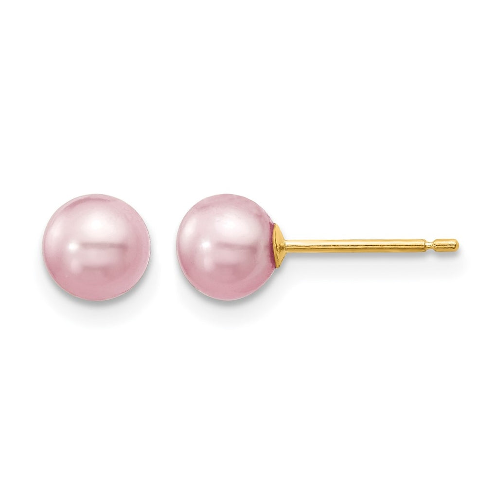 1/20 14K Gold Filled Round FWC Pearl Stud Post Earrings