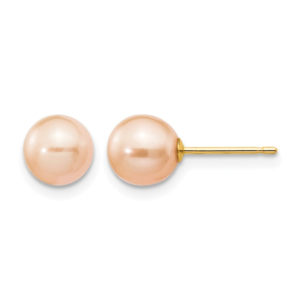 1/20 14K Gold Filled Round FWC Pearl Stud Post Earrings