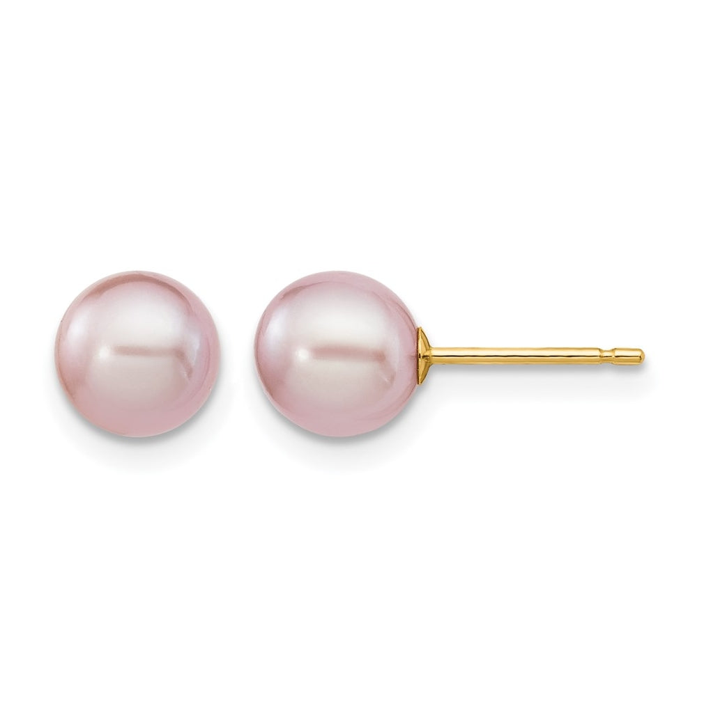 1/20 14K Gold Filled Round FWC Pearl Stud Post Earrings