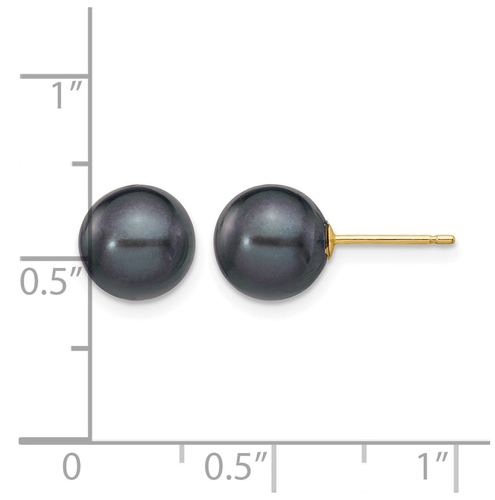 1/20 14K Gold Filled Round FWC Pearl Stud Post Earrings
