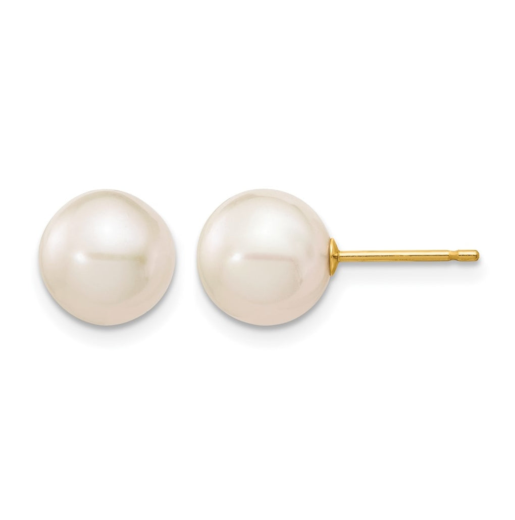 1/20 14K Gold Filled Round FWC Pearl Stud Post Earrings