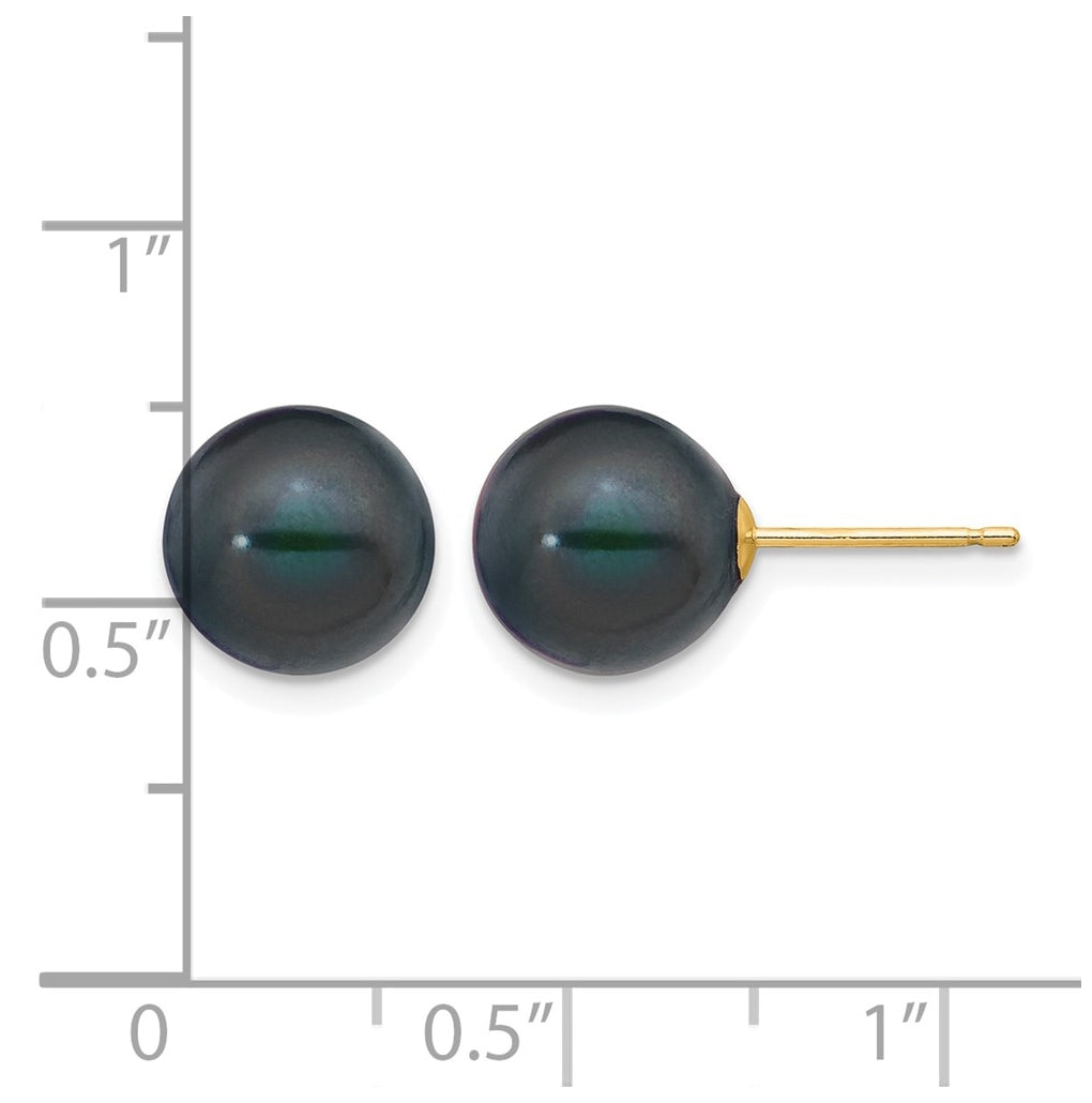 1/20 14K Gold Filled Round FWC Pearl Stud Post Earrings