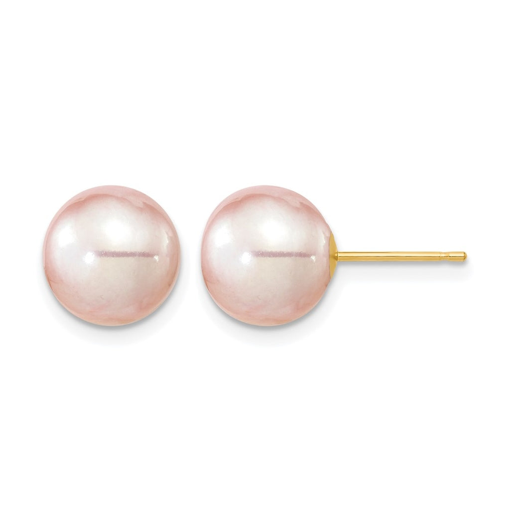 1/20 14K Gold Filled Round FWC Pearl Stud Post Earrings