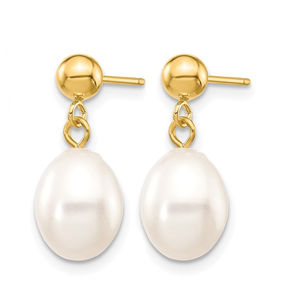 1/20 14K Gold Filled Rice FWC Pearl Post Dangle Earrings