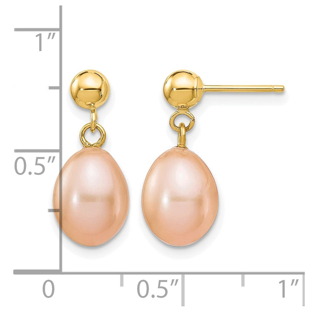 1/20 14K Gold Filled Rice FWC Pearl Post Dangle Earrings