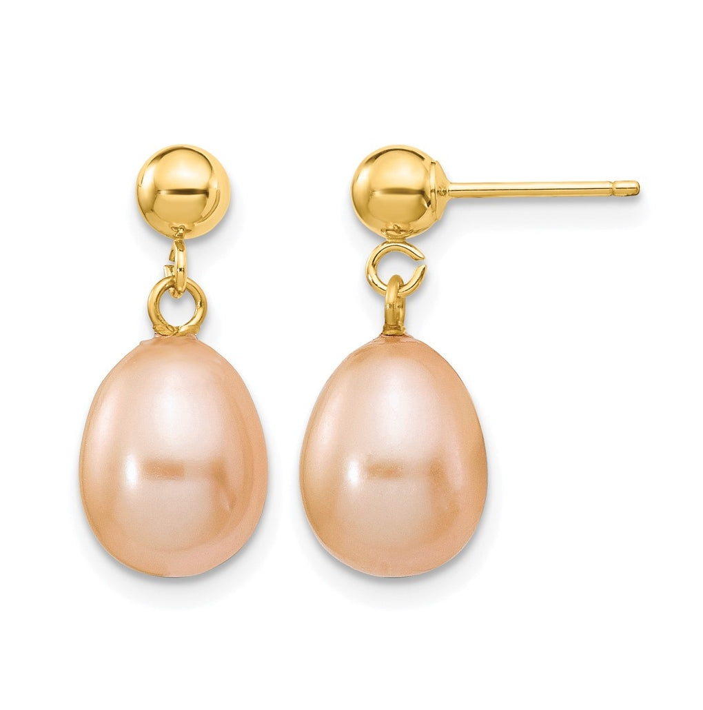 1/20 14K Gold Filled Rice FWC Pearl Post Dangle Earrings
