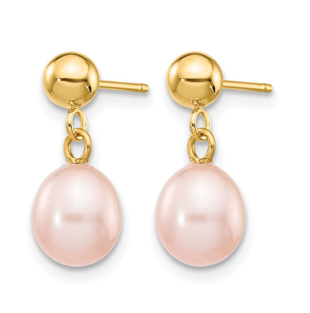 1/20 14K Gold Filled Rice FWC Pearl Post Dangle Earrings
