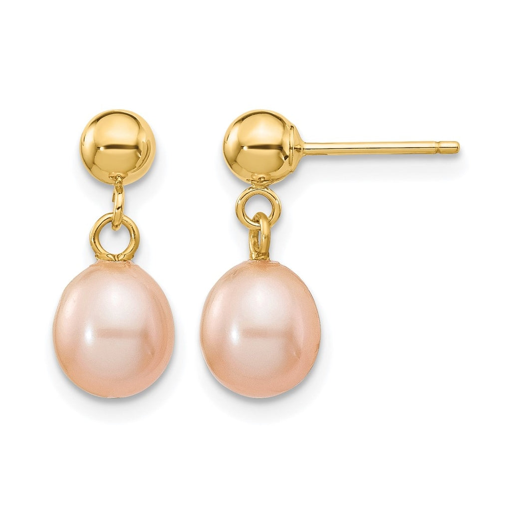 1/20 14K Gold Filled Rice FWC Pearl Post Dangle Earrings